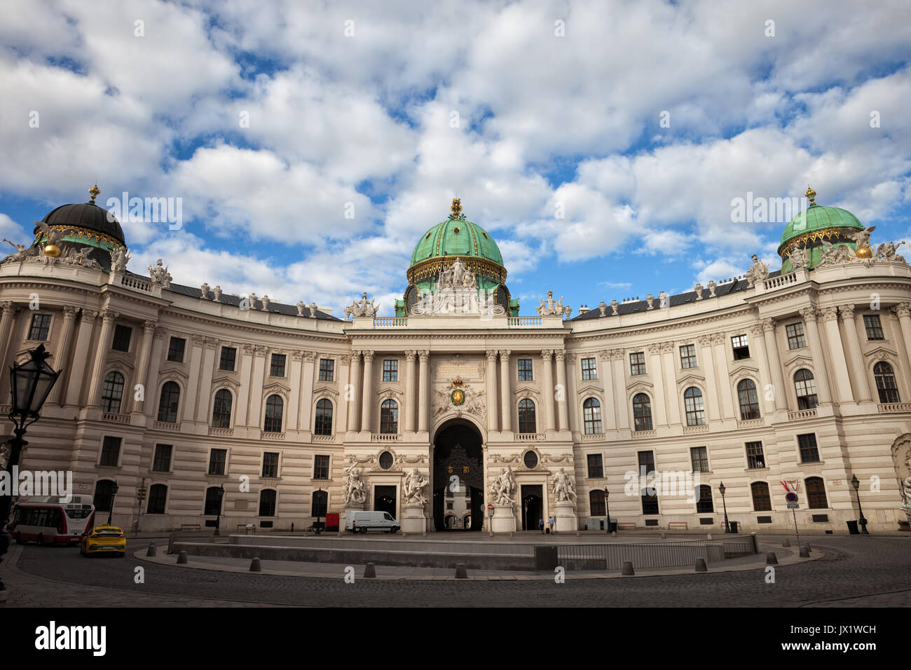 Hofburg Palace in capital city of Vienna in Austria, Michaelertrakt - St. Michael's Wing, former Habsburgs' Winter Imperial Residence Stock Photo
