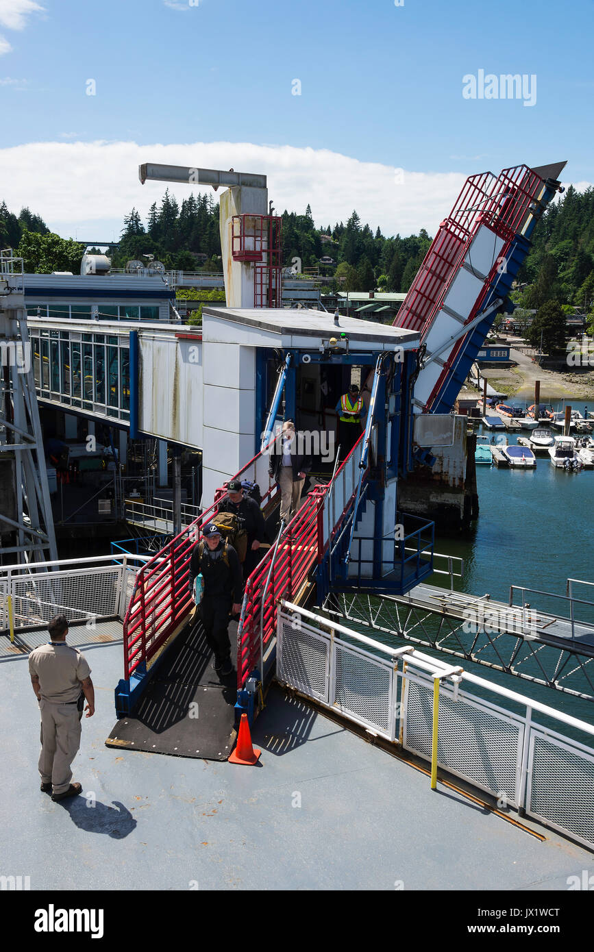 Cars and Passengers Boarding the BC Ferries Car Ferry MV Queen of