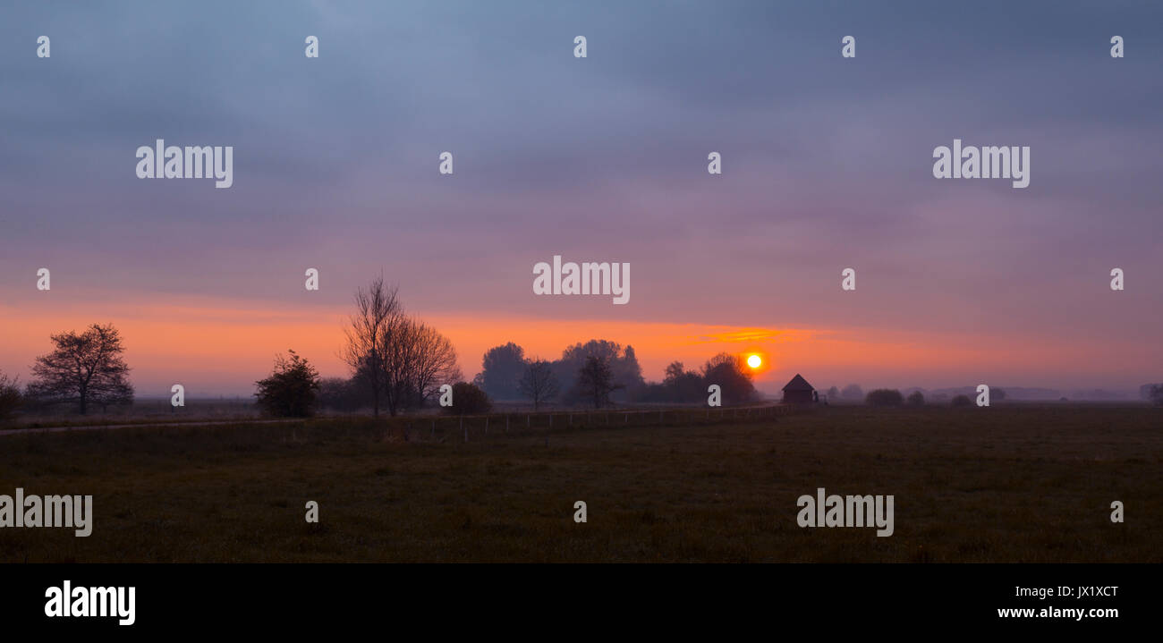 Beautiful Landscape Teufelsmoor near Bremen - Germany Stock Photo