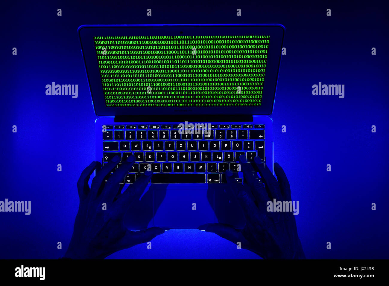 Laptop, symbolic image, cybercrime, computer crime, computer hacker, data security Stock Photo