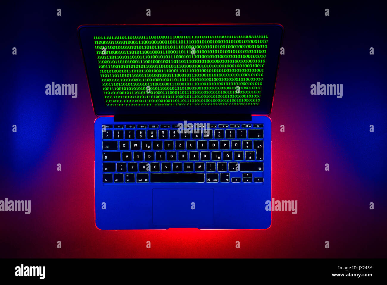 Laptop, symbolic image, cybercrime, computer crime, computer hacker, data security Stock Photo