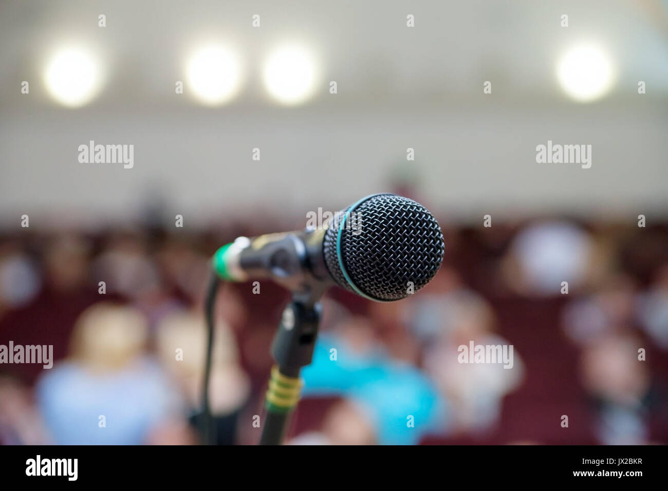 Microphone in the classroom closeup Stock Photo Alamy