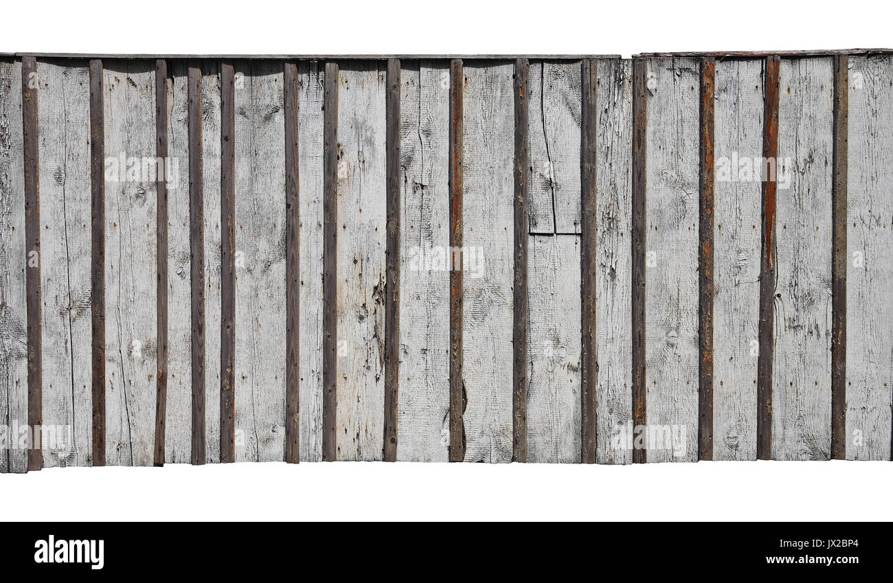 Backgrounds, old wooden fence on a white background Stock Photo - Alamy
