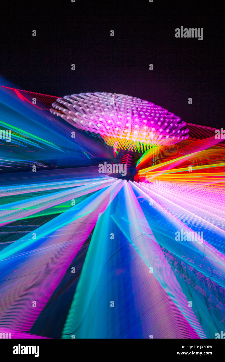 Abstract lights with motion blur (from a ferris wheel) Stock Photo