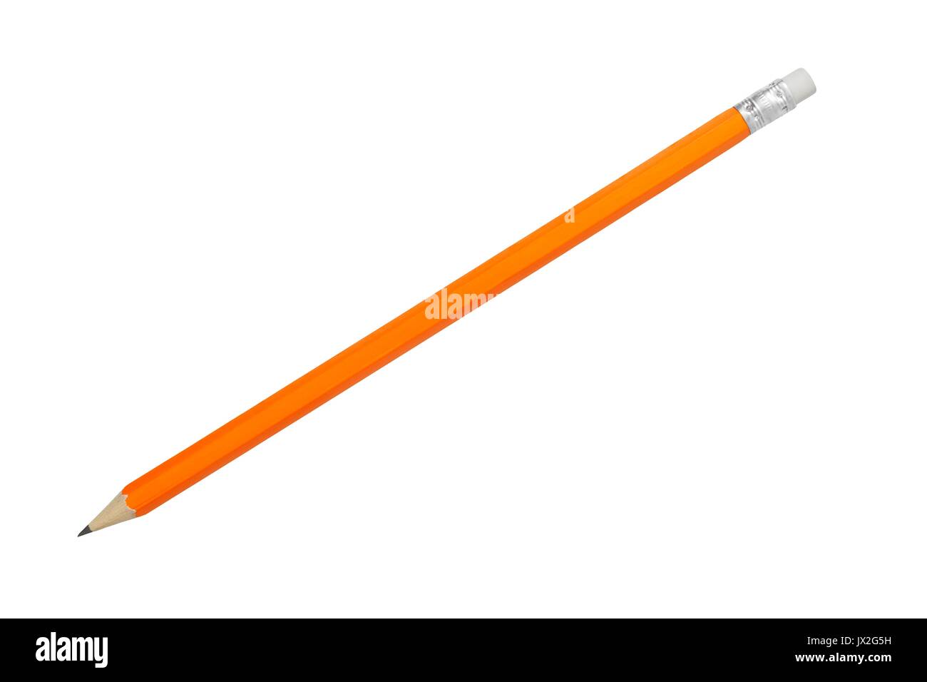 Orange pencil isolated on white background Stock Photo - Alamy