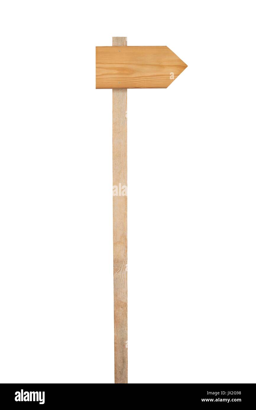 Wooden direction sign isolated on white background Stock Photo - Alamy