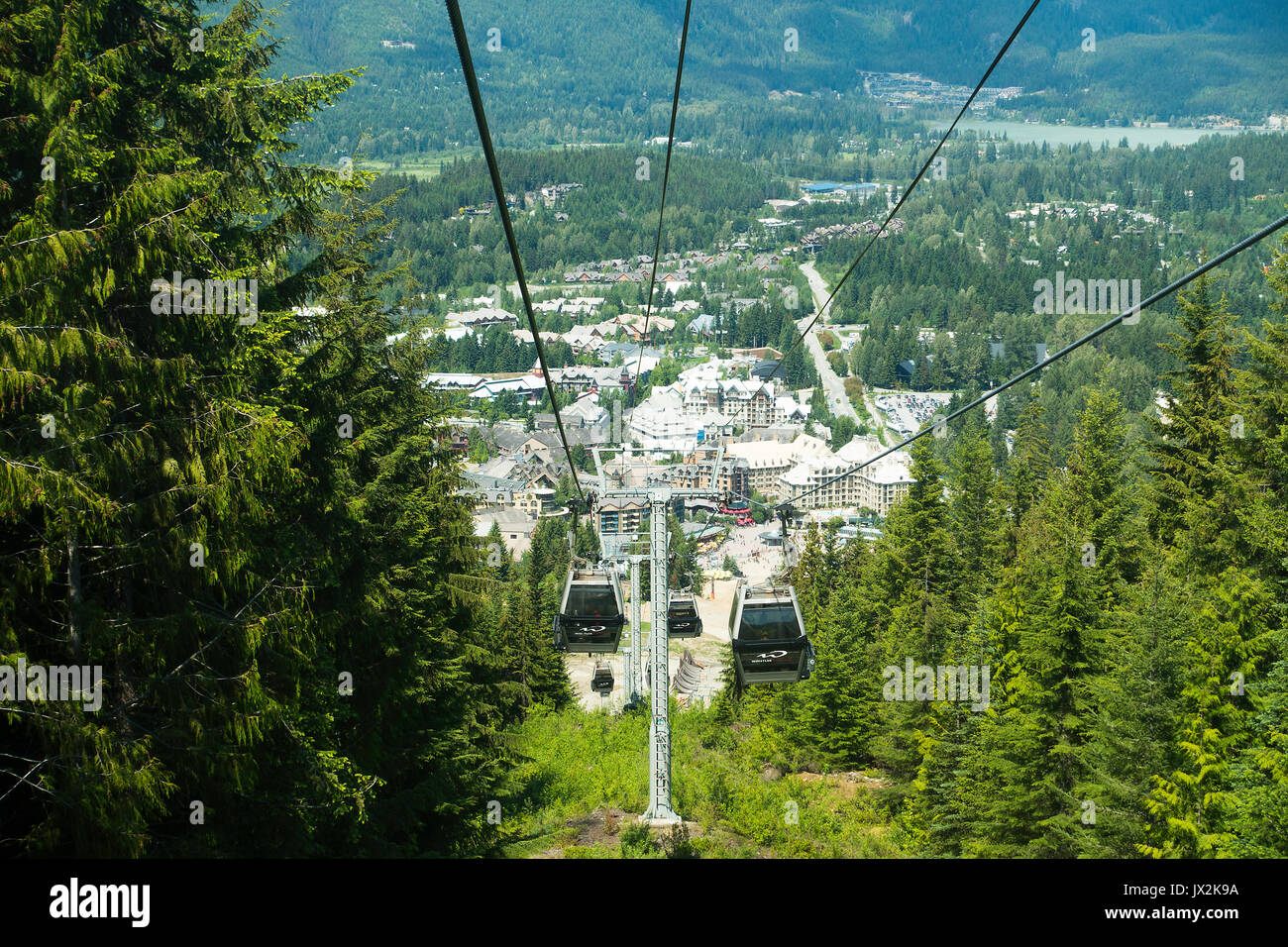 The Whistler Blackcomb Village Gondola Transport Cable Car Ride up