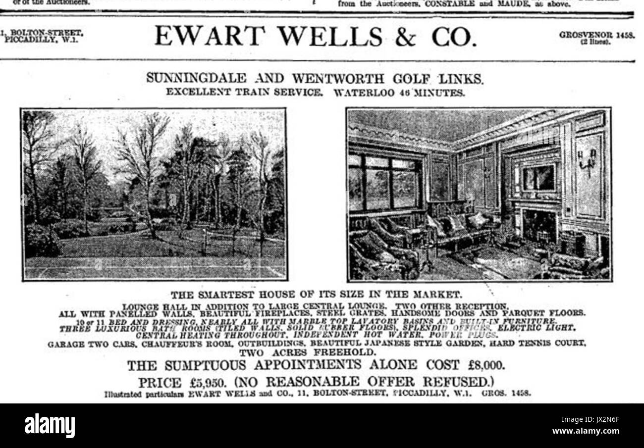 Styles Sunningdale 1928 Stock Photo Alamy