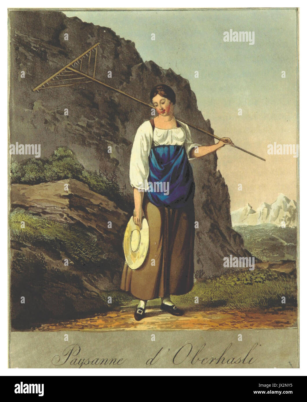 REINHARDT 1822 Costumes Suisses LA FANEUSE D OBERHASLI CANTON DE reinhardt-1822-costumes-suisses-la-faneuse-d-oberhasli-canton-de