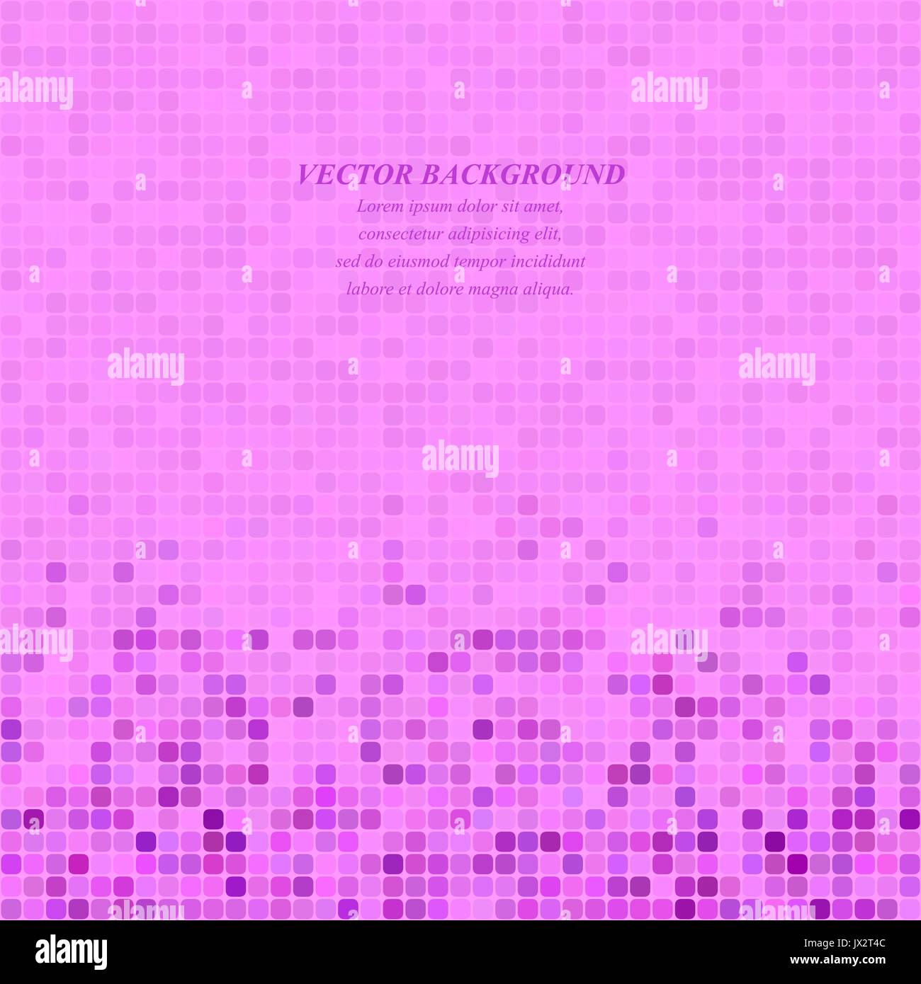 Magenta abstract pixel square mosaic background Stock Vector