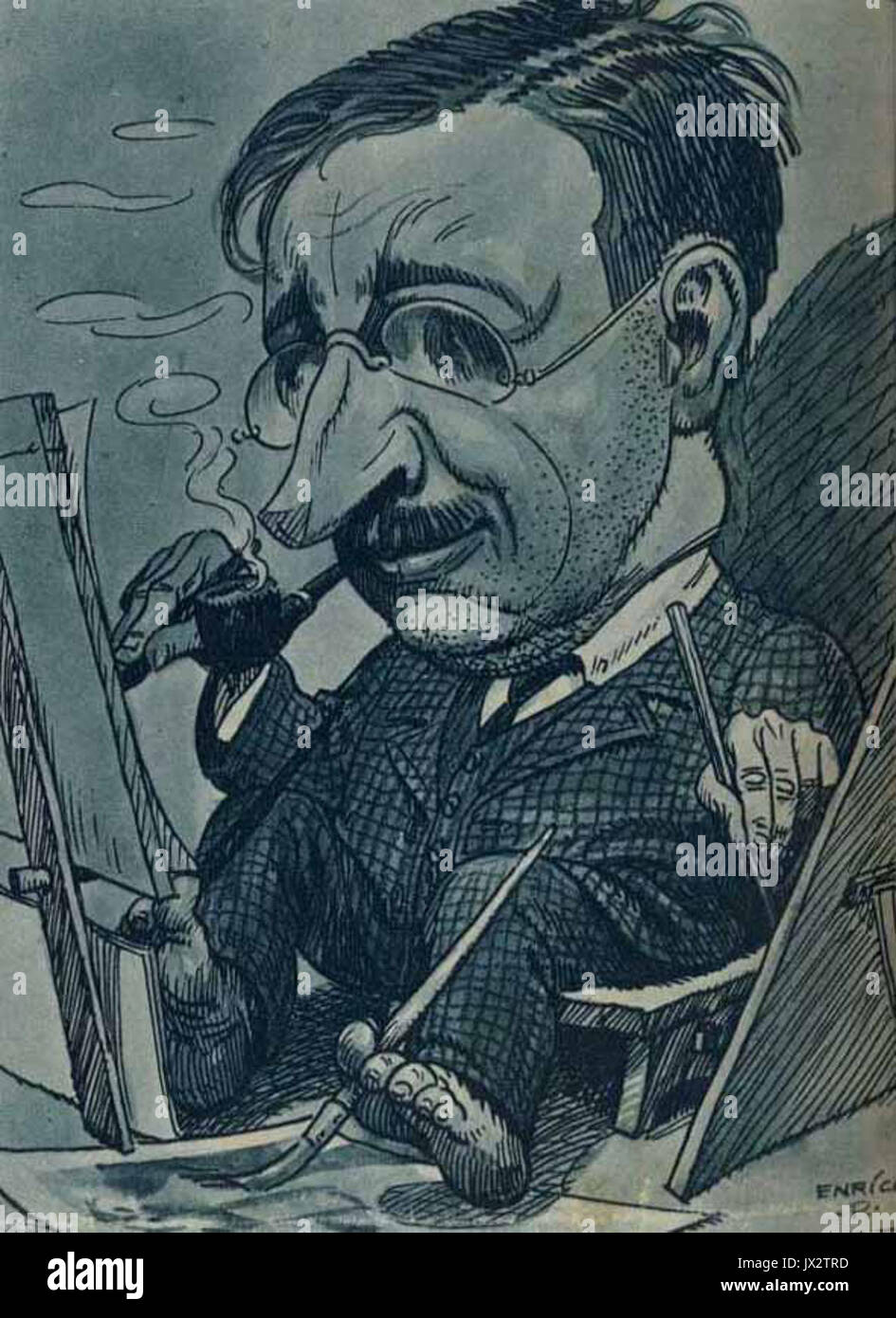 Maksim Gaspari caricature by Smrekar (2) Stock Photo