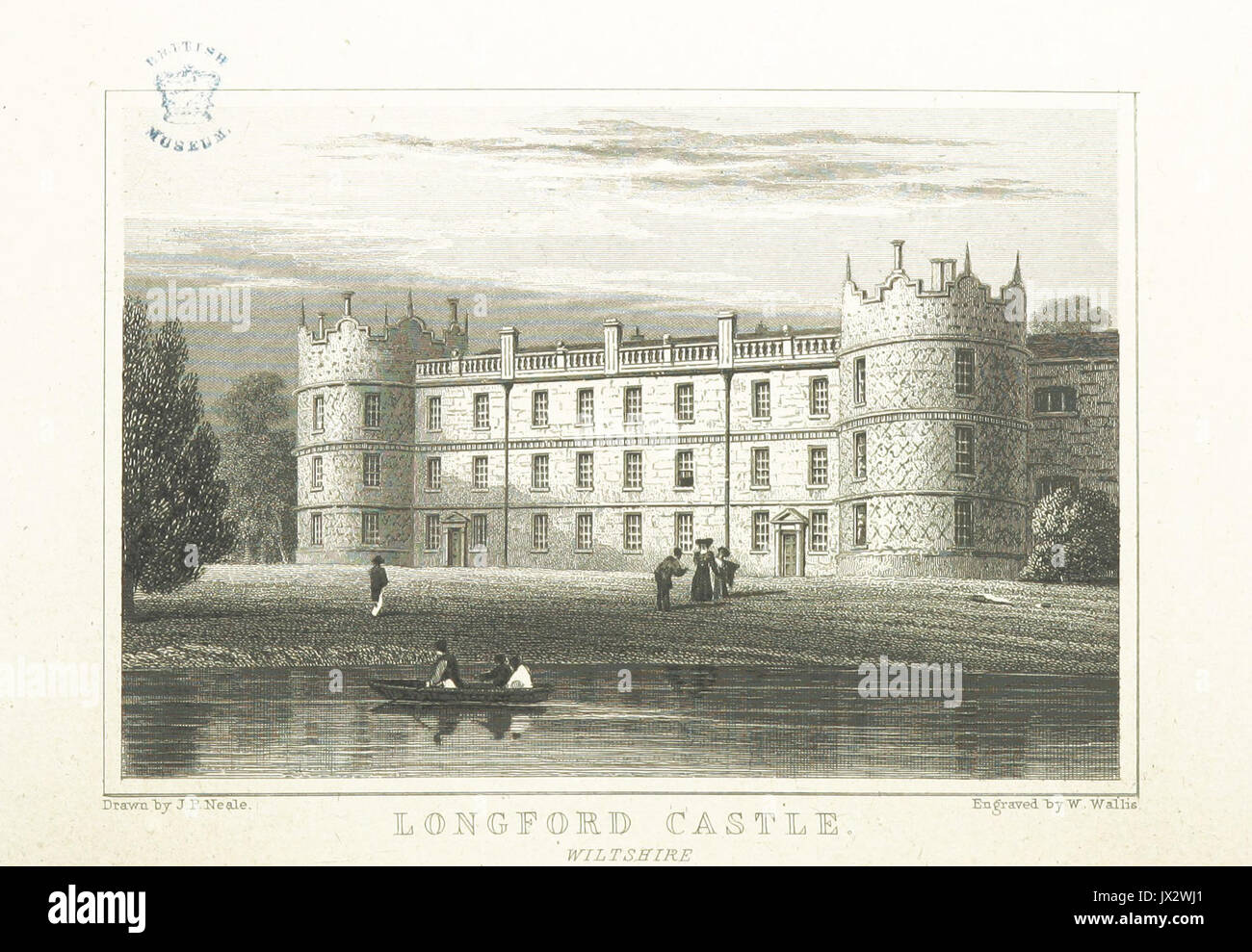 Neale(1827) p4 196   Longford Castle, Wiltshire Stock Photo