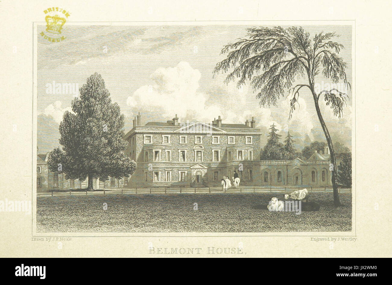 Neale(1829) p5 046   Belmont House, Cheshire Stock Photo