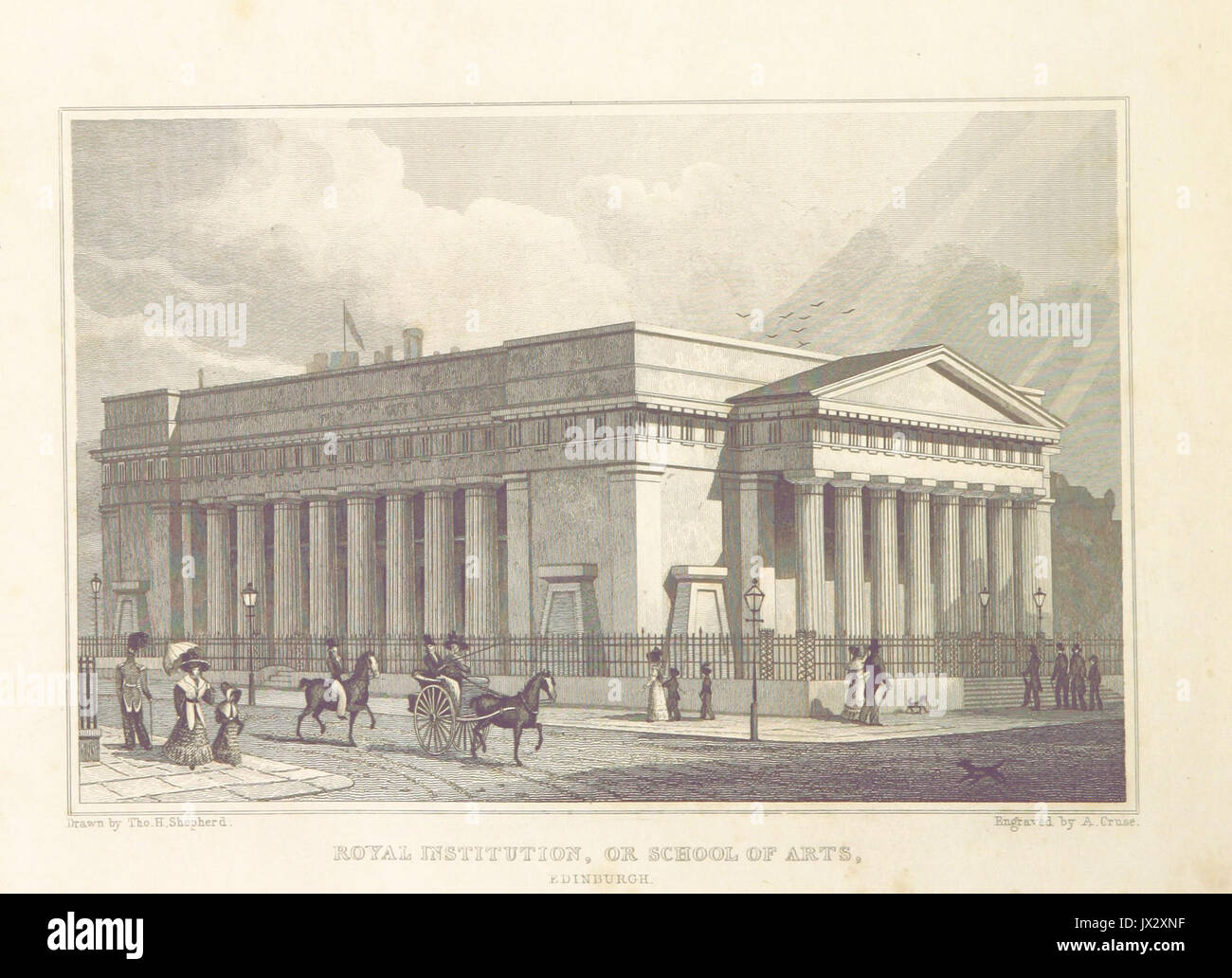 MA(1829) p 148   Royal Institution, or School of Arts, Edinburgh   Thomas Hosmer Shepherd Stock Photo