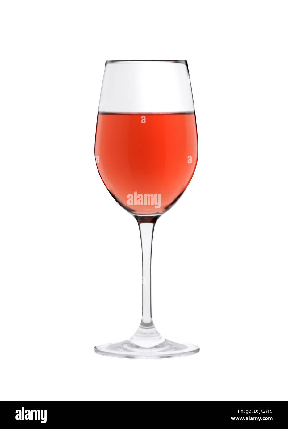 Clear cut glass of rose wine Stock Photo