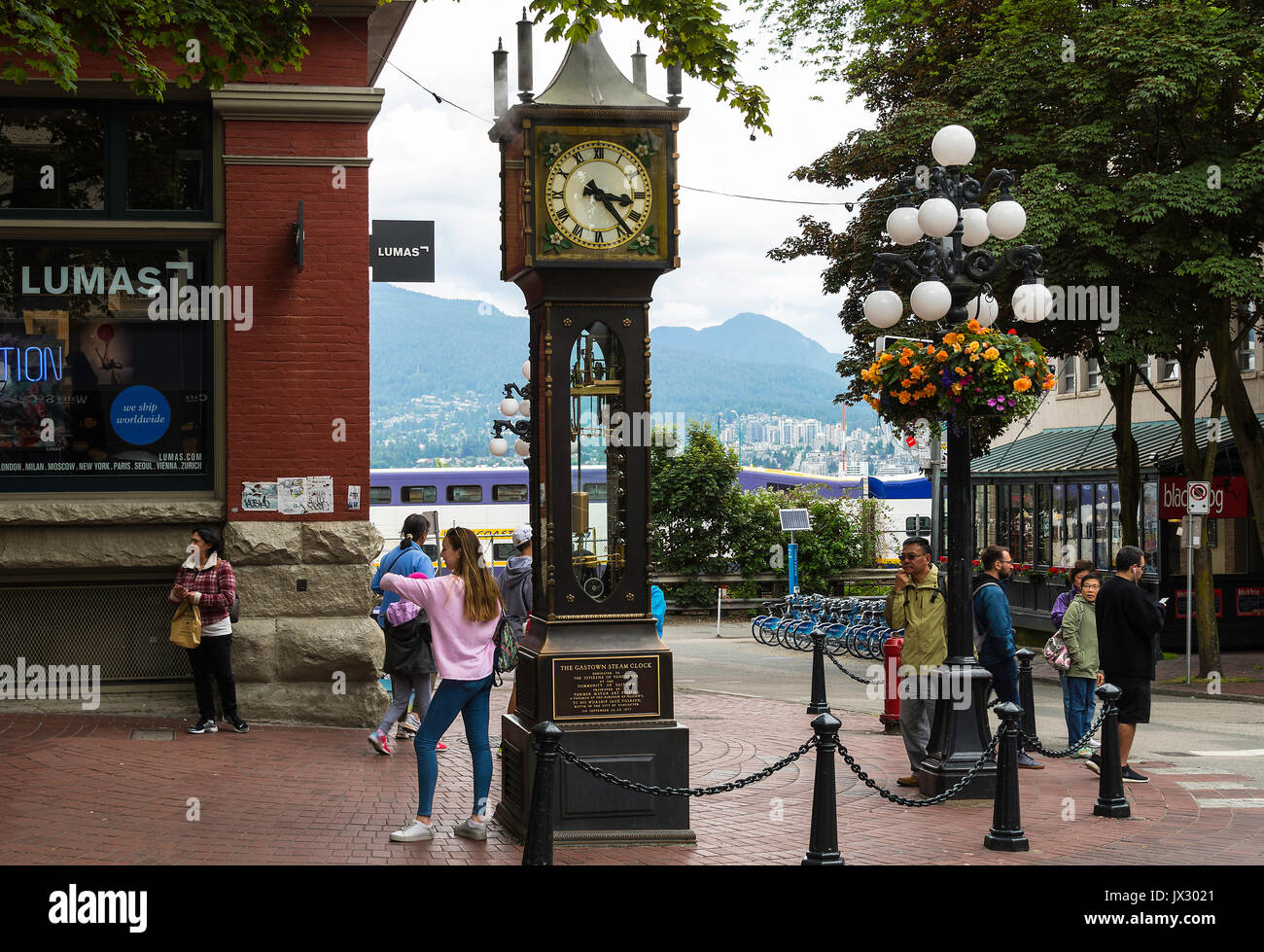 The Famous Gastown Steam Clock in Vancouver British Columbia Canada
