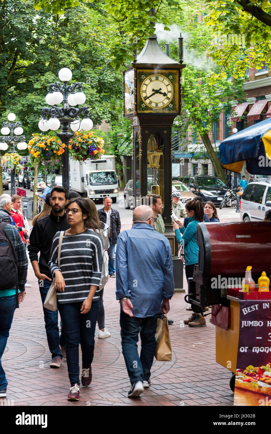 The Famous Gastown Steam Clock in Vancouver British Columbia Canada