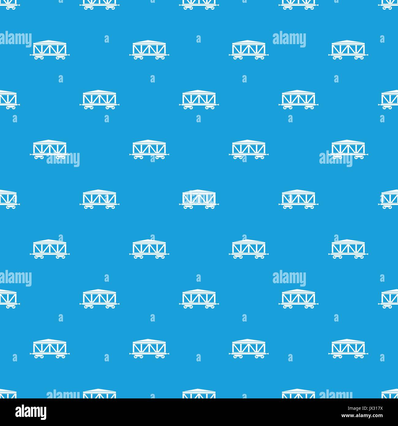 Train cargo wagon pattern seamless blue Stock Vector