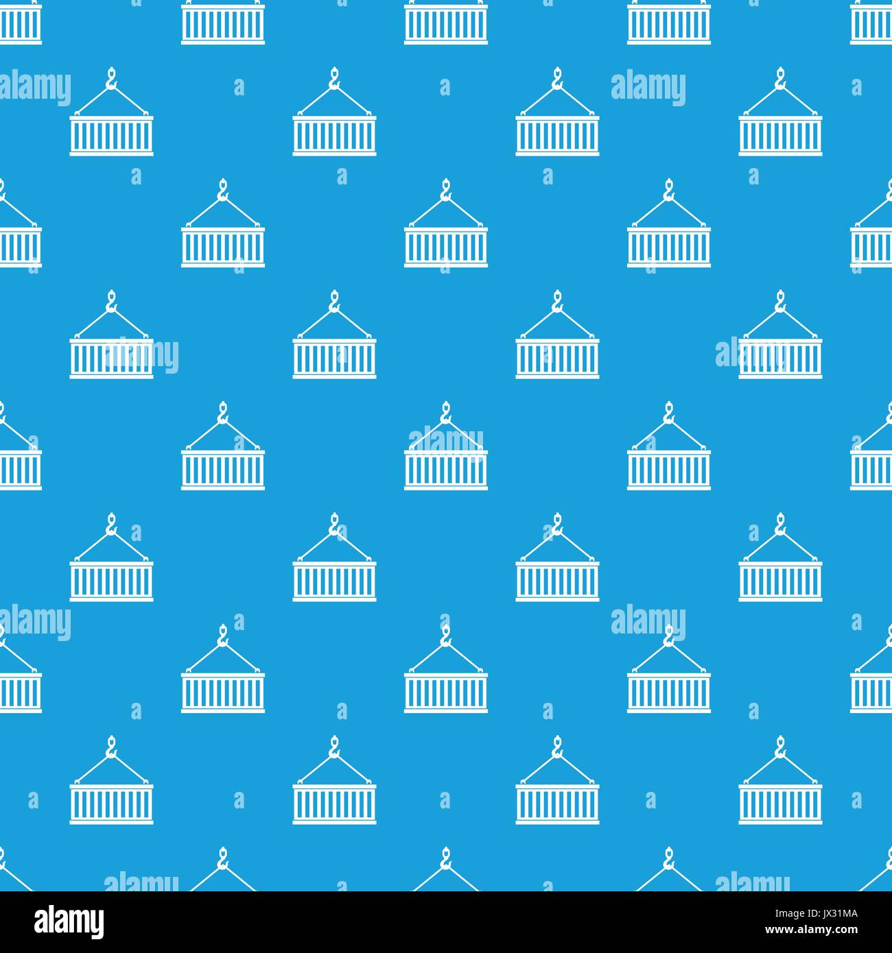 Crane hook lifts container pattern seamless blue Stock Vector
