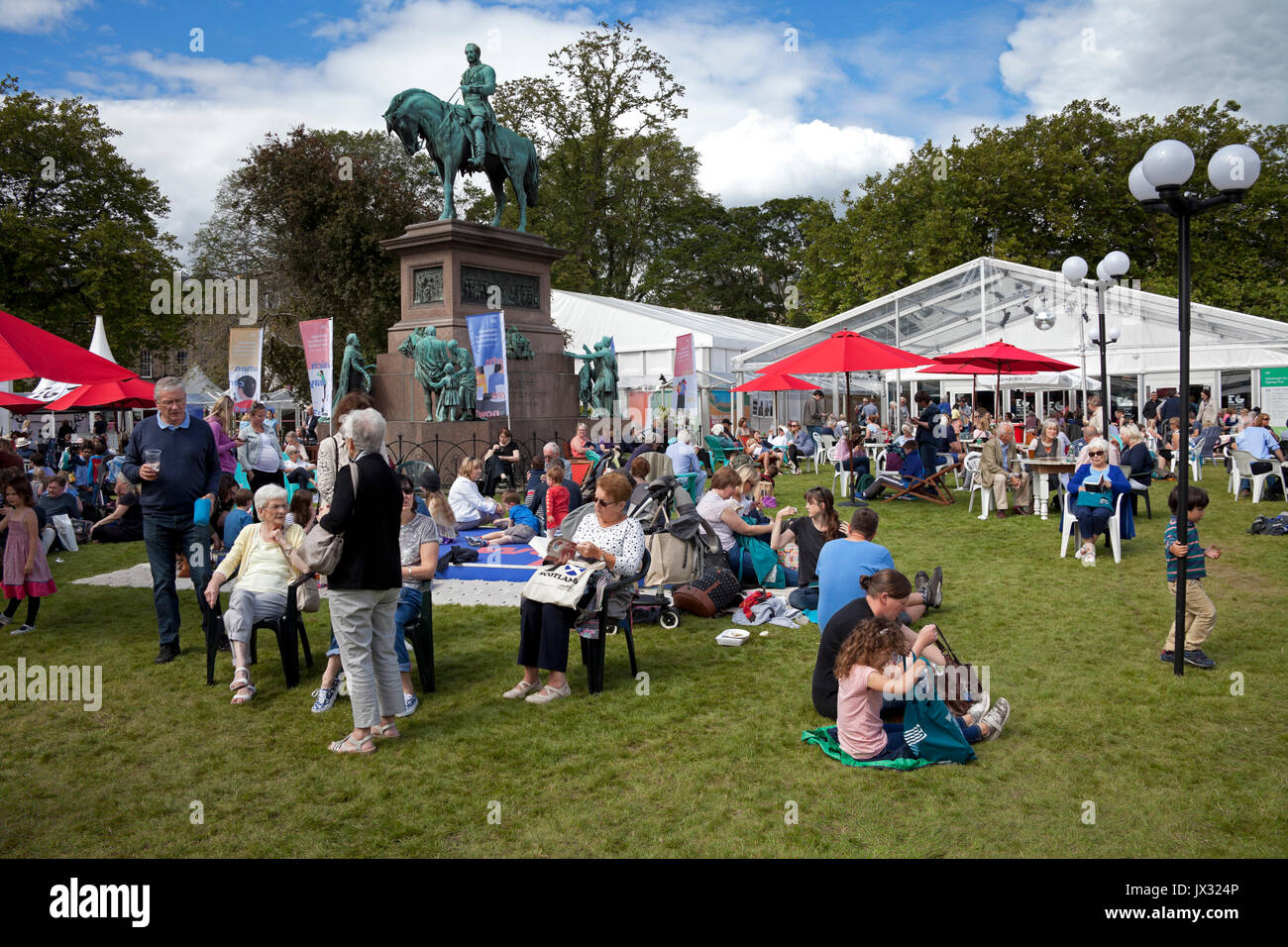 Edinburgh Book Festival 2017, Charlotte Square gardens, Scotland, UK Stock Photo