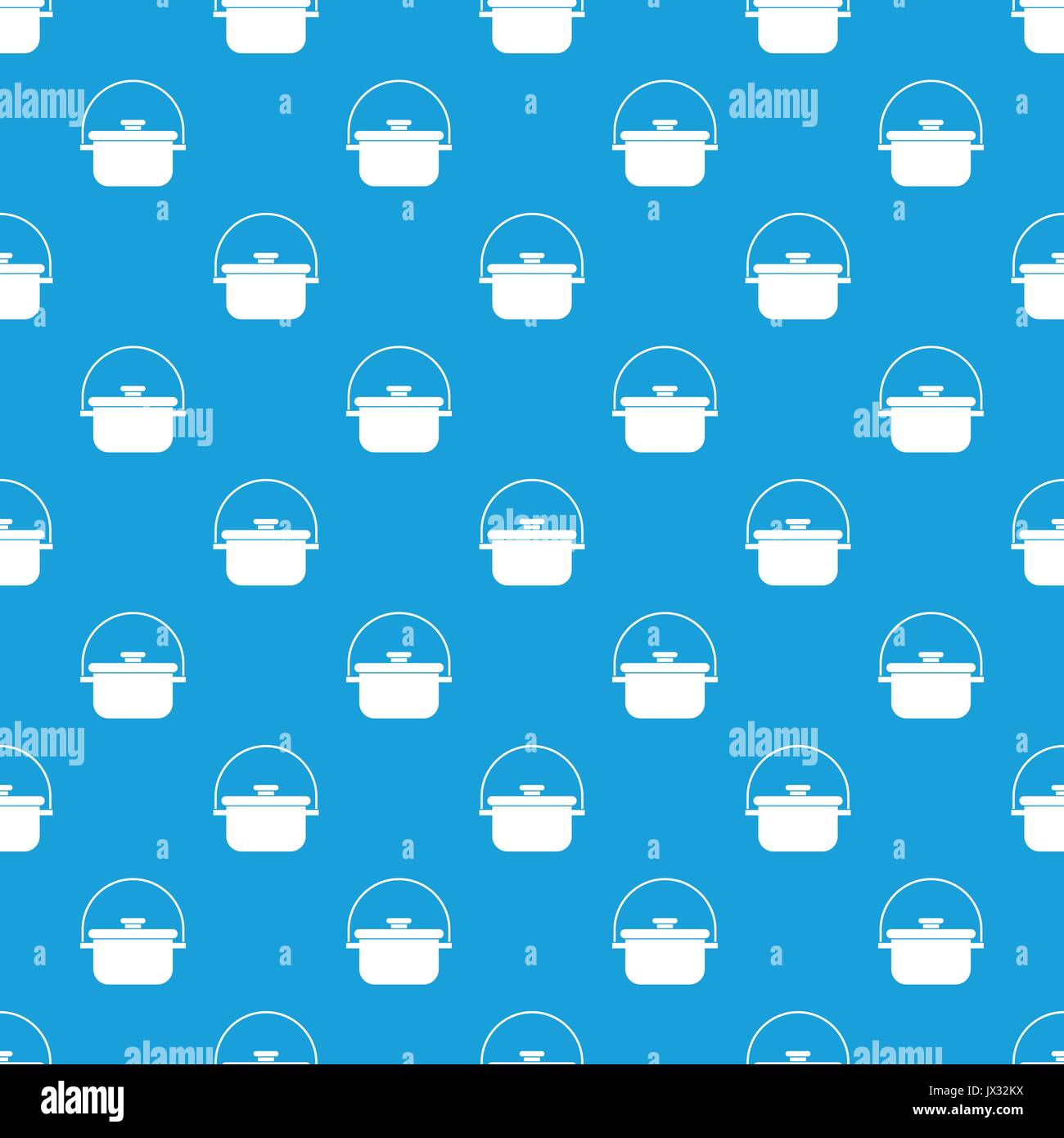 Cooking cauldron pattern seamless blue Stock Vector