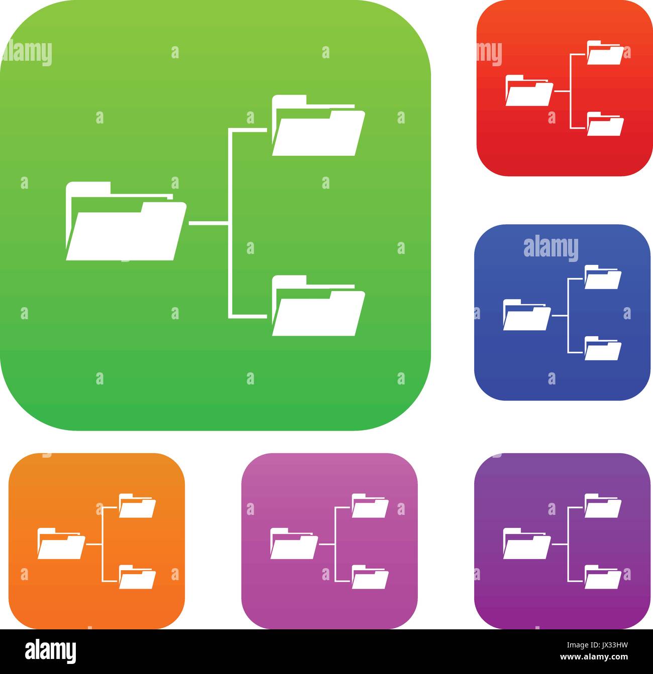 Folders structure set collection Stock Vector Image & Art - Alamy