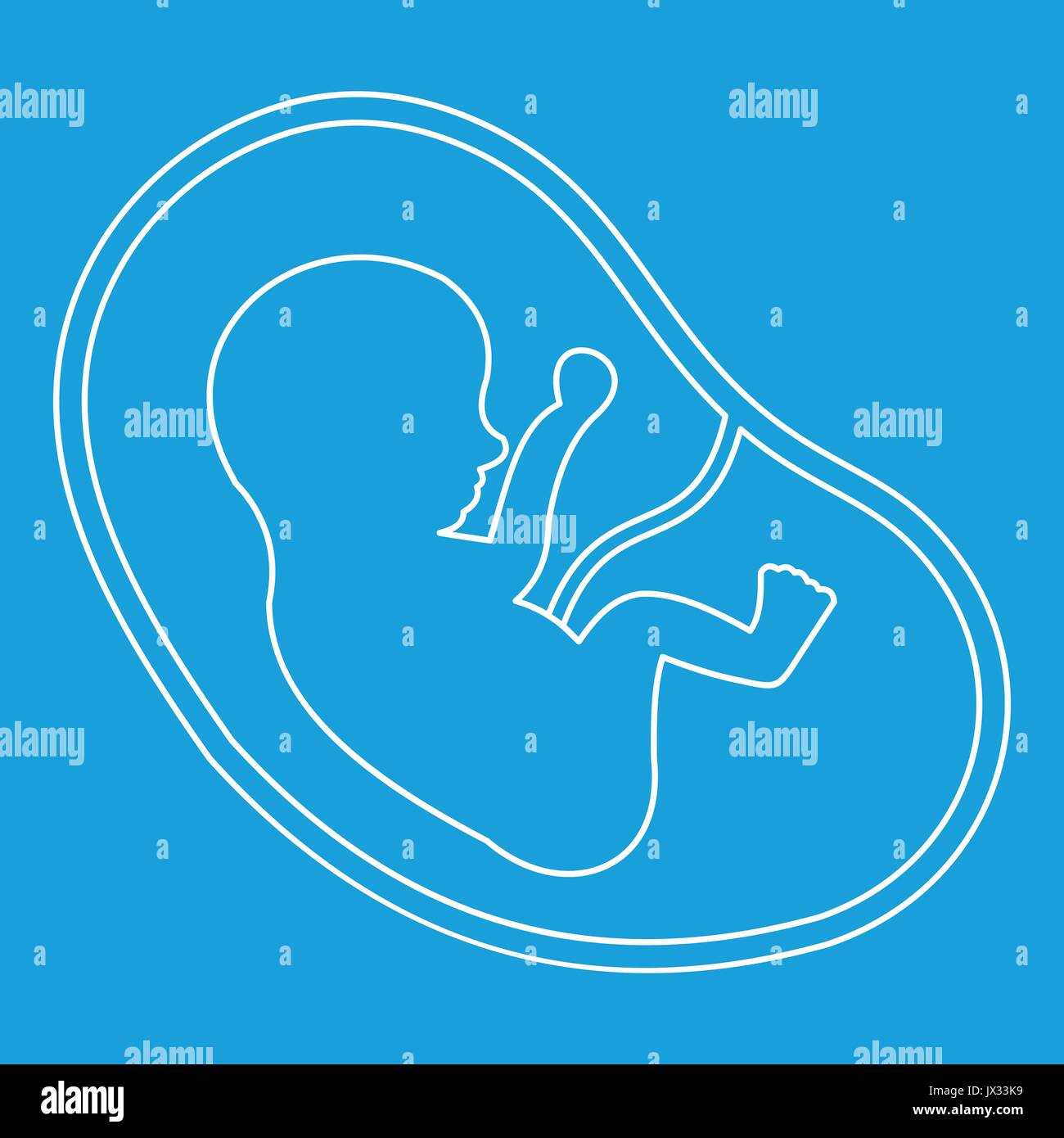 Baby in womb icon, outline style Stock Vector Image & Art - Alamy
