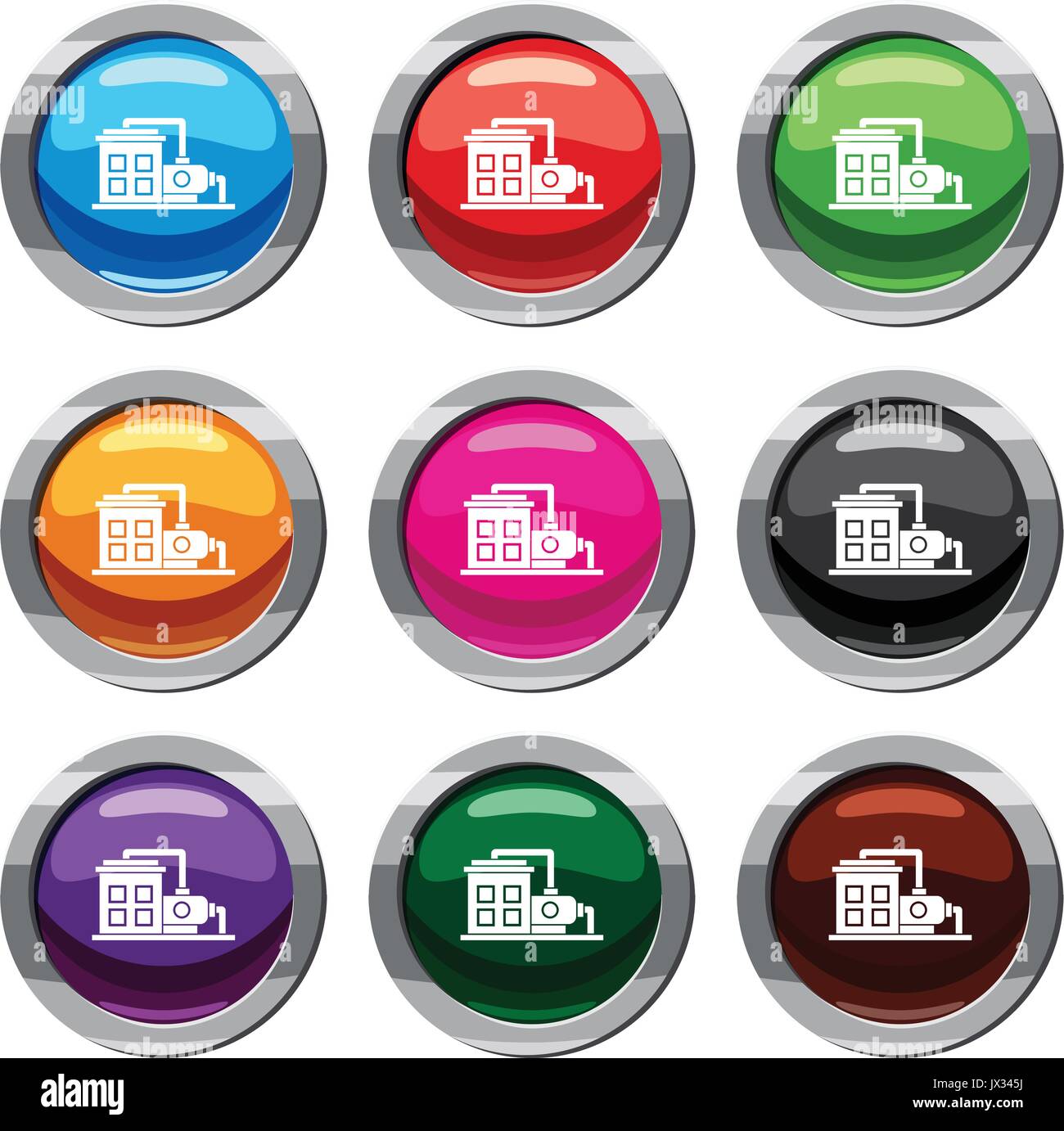 Factory building set 9 collection Stock Vector Image & Art - Alamy