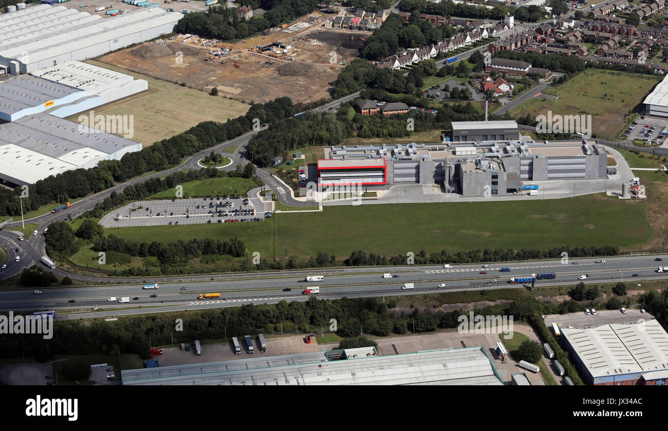 aerial view of the Haribo headquarters at Normanton, West Yorkshire, UK Stock Photo