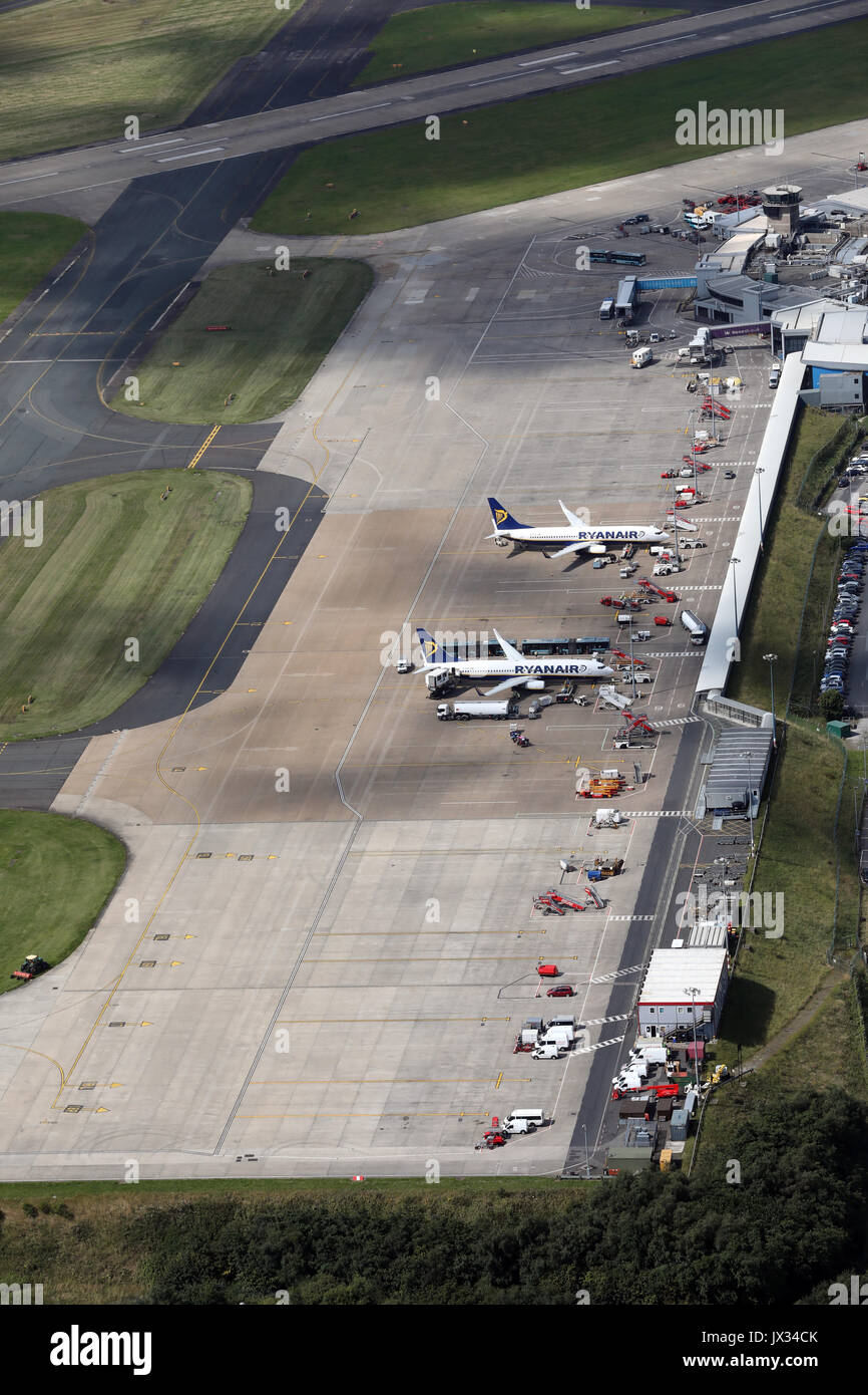 aerial view of Leeds Bradford Airport, Yorkshire, UK Stock Photo