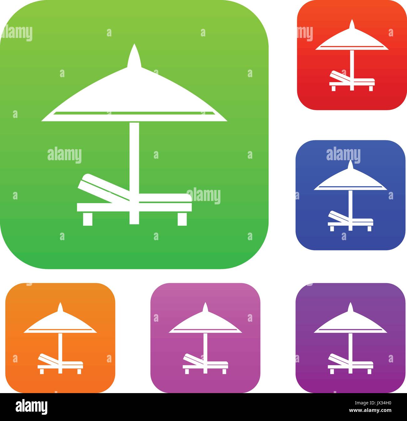 Bench and umbrella set collection Stock Vector Image & Art - Alamy