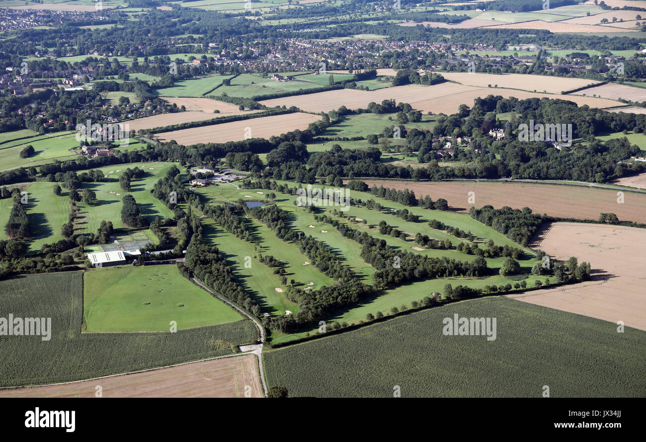 aerial view of Ripon City Golf Club & Ripon Tennis Centre, Yorkshire, UK Stock Photo