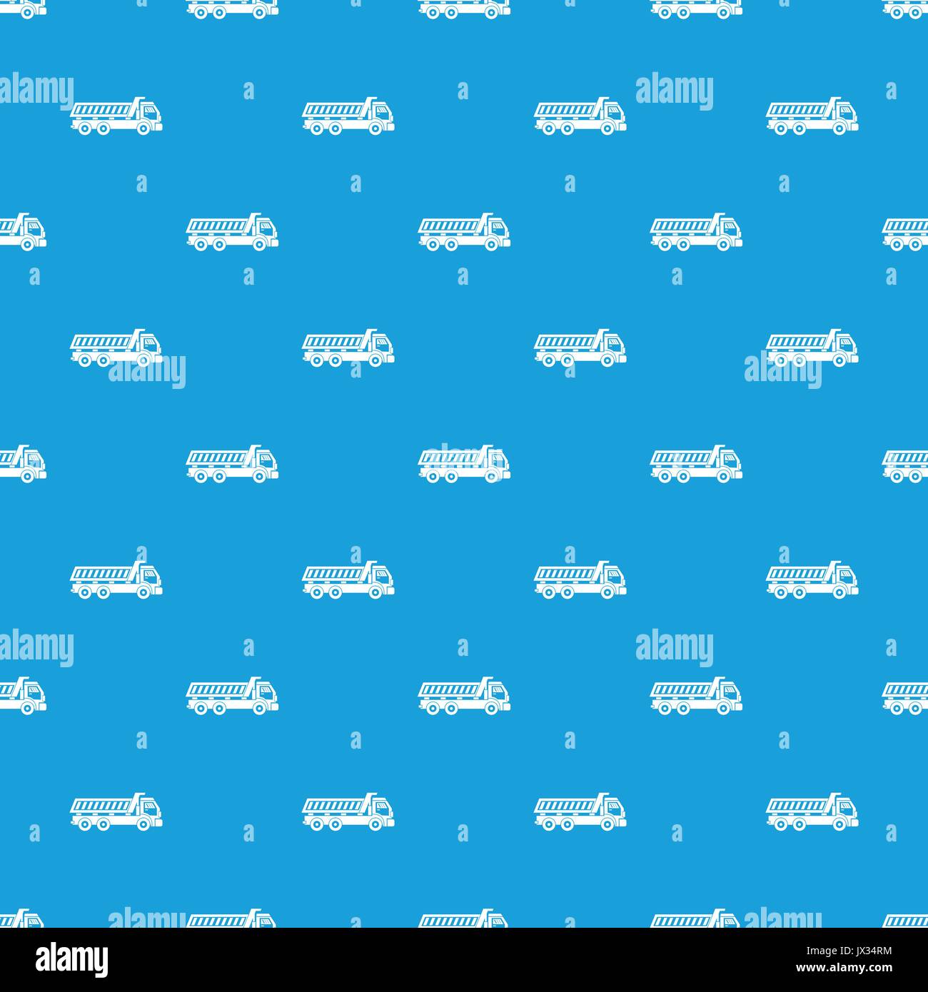 Truck pattern seamless blue Stock Vector