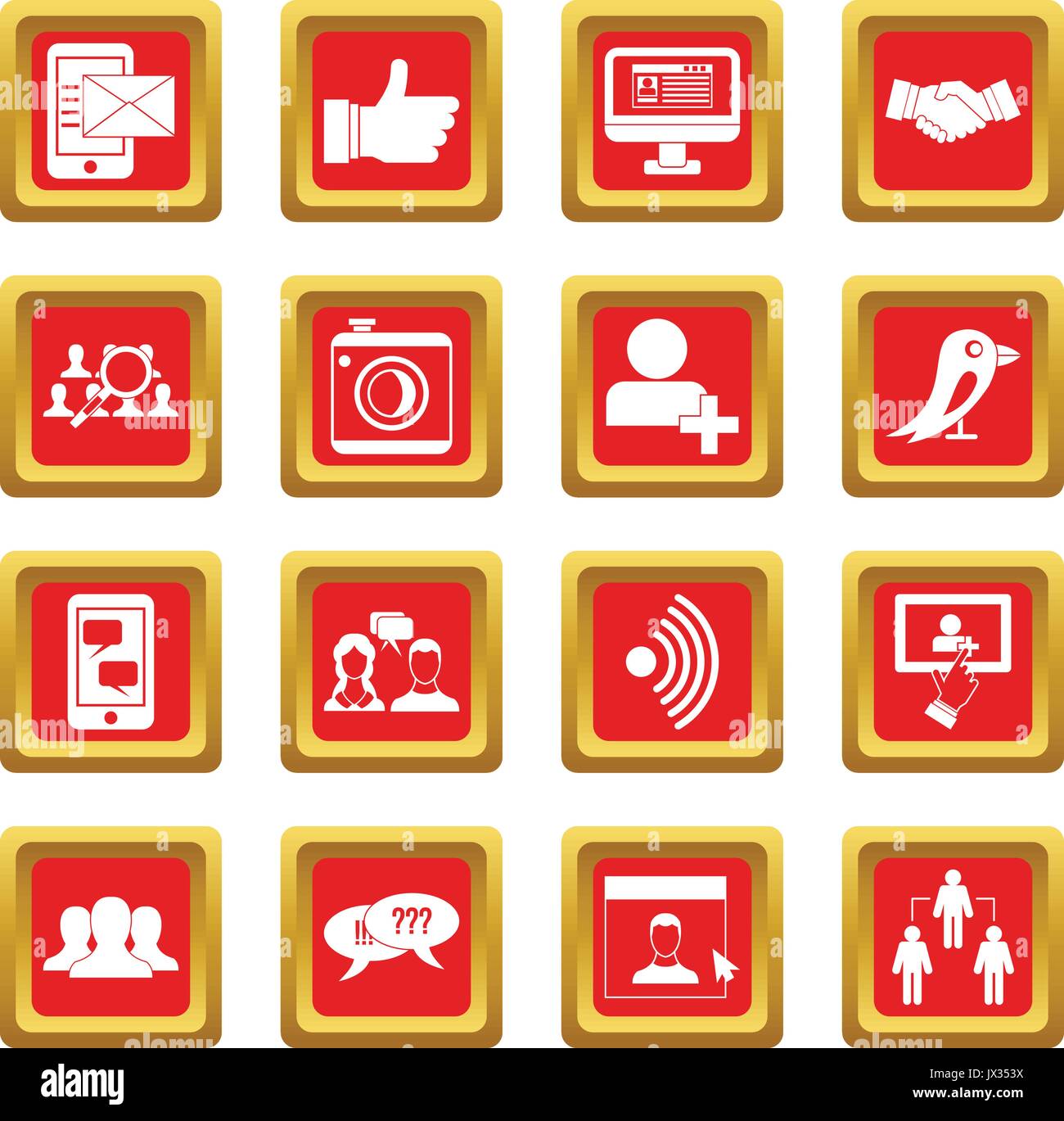 Social network icons set red Stock Vector Image & Art - Alamy