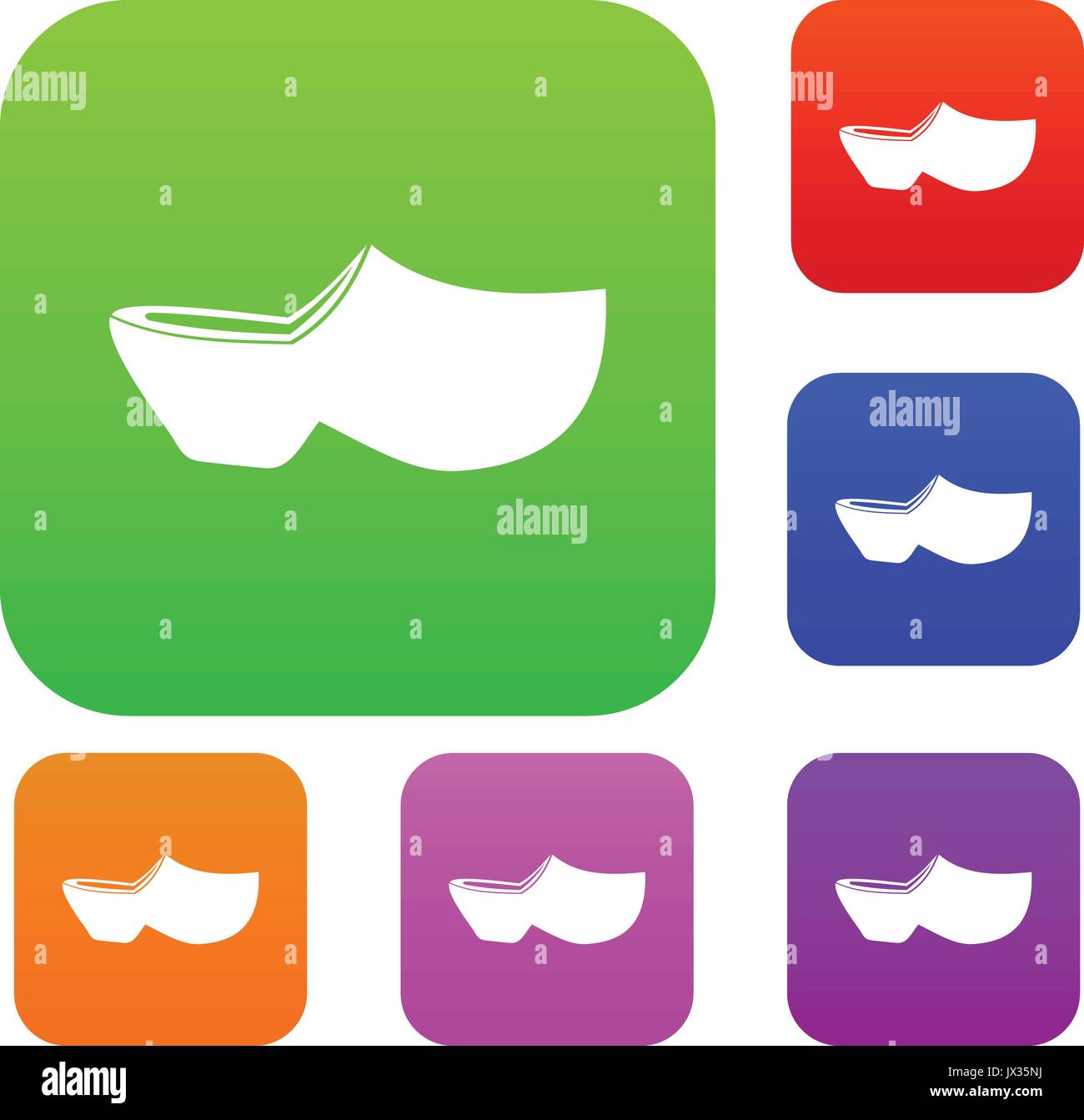 Clogs set collection Stock Vector