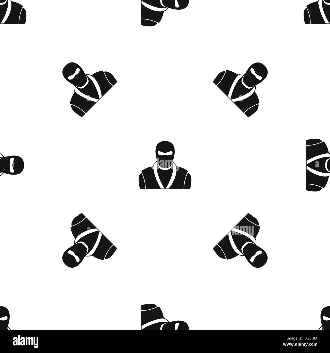 Ninja in black mask pattern seamless black Stock Vector Image & Art - Alamy