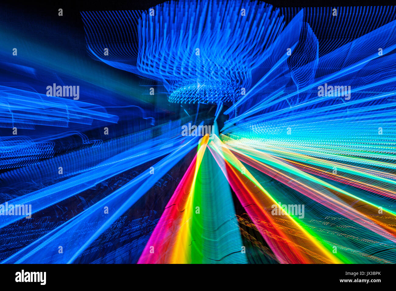 Abstract lights with motion blur (from a ferris wheel) Stock Photo