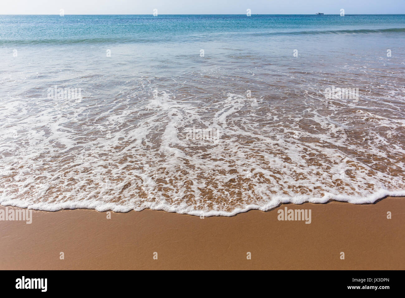 Beach shoreline wave wash ocean horizon landscape Stock Photo Alamy