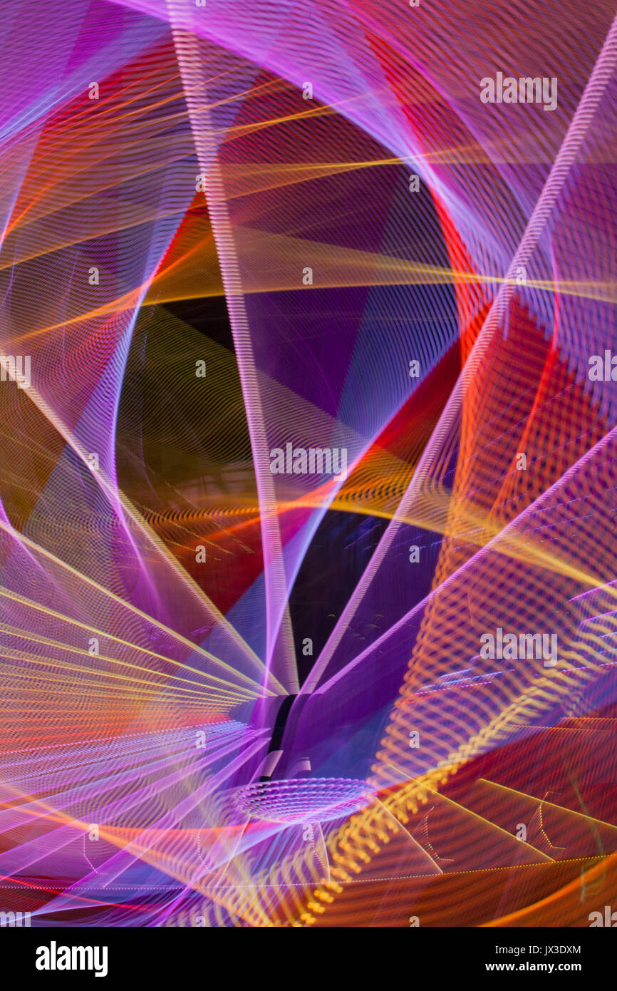 Abstract lights with motion blur (from a ferris wheel) Stock Photo