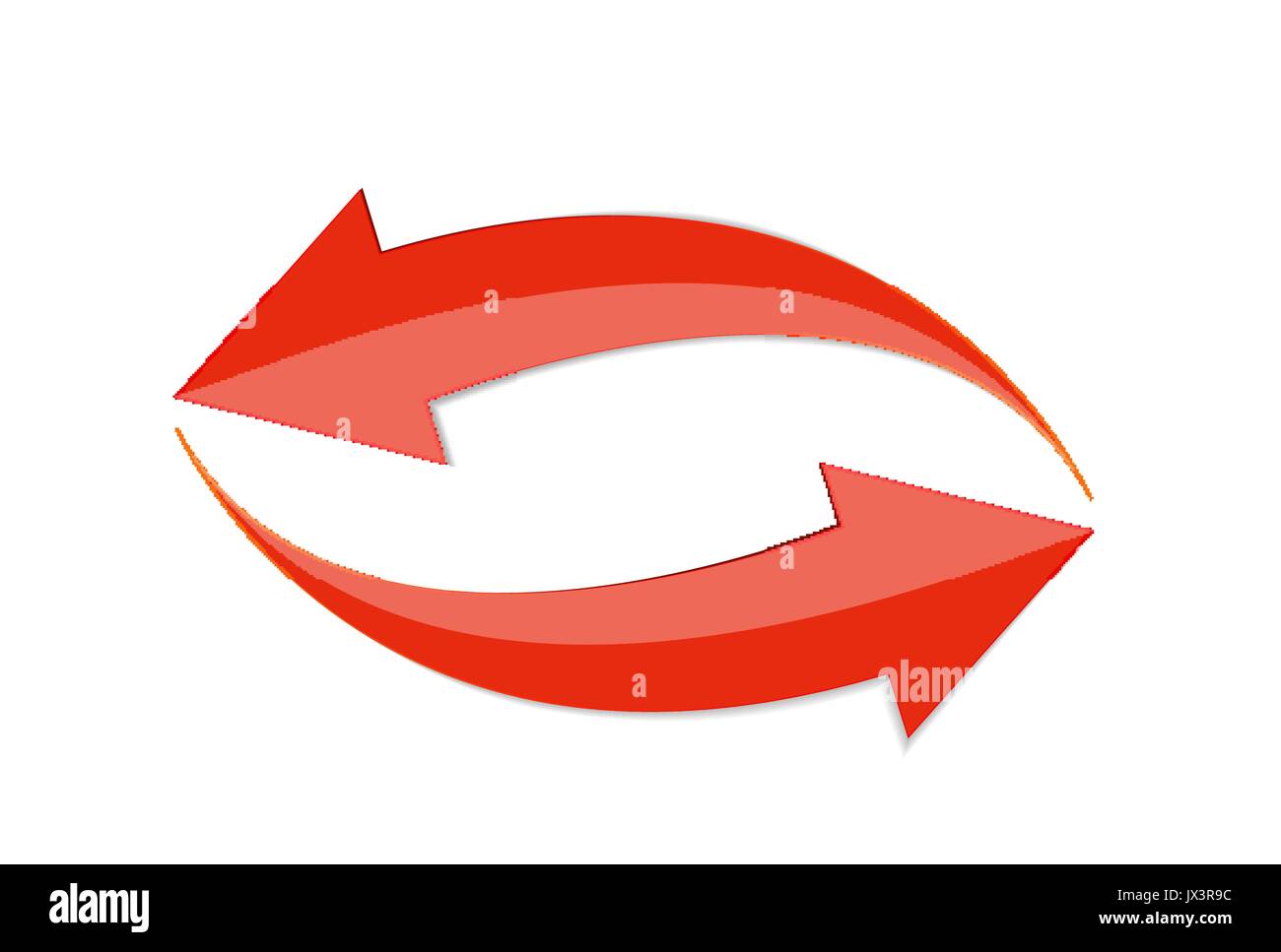 Red Arrow 3d Sign Icon. Vector illustration Isolated on White ...