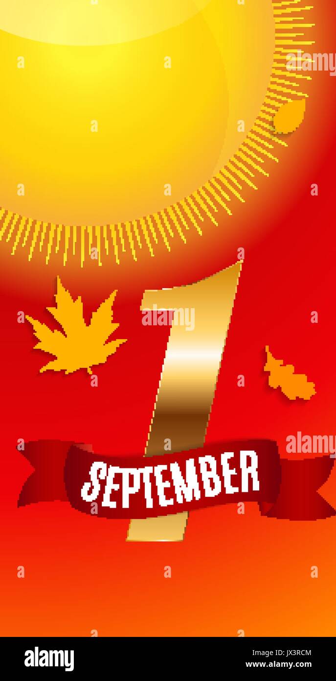 First 1 September Template Vector Illustration Stock Vector Image & Art ...