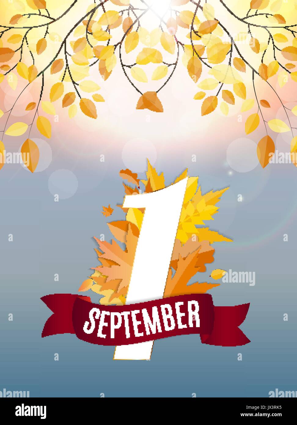 First 1 September Template Vector Illustration Stock Vector Image & Art ...
