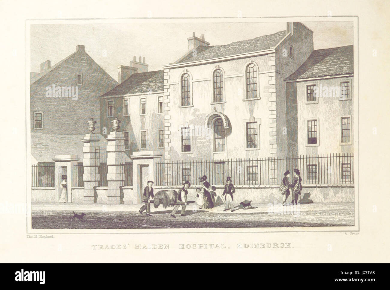 MA(1829) p 174   Trades' Maiden Hospital, Edinburgh   Thomas Hosmer Shepherd Stock Photo