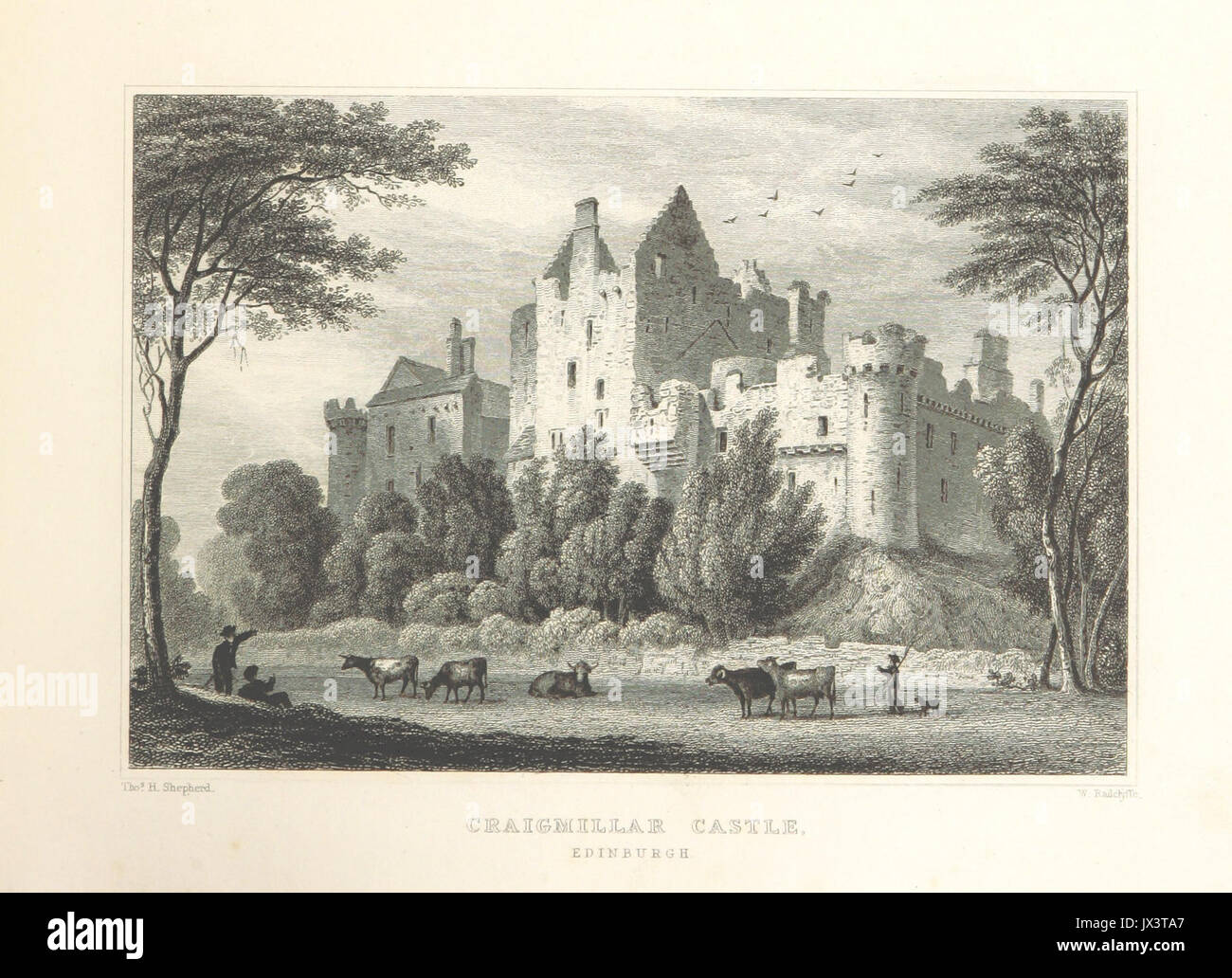 MA(1829) p 179   Craigmillar Castle, Edinburgh   Thomas Hosmer Shepherd Stock Photo