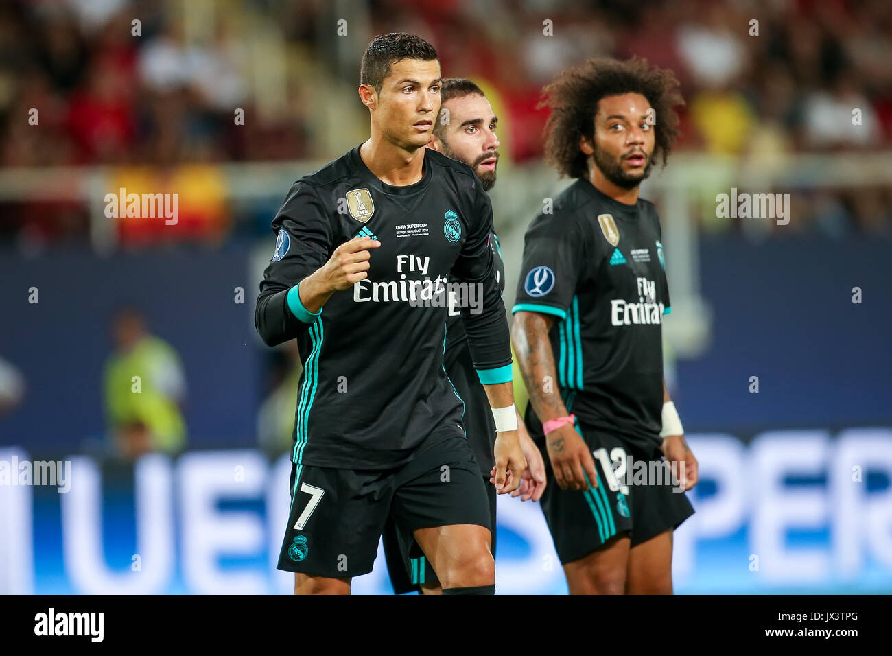 Skopje, FYROM - August 8,2017: Real Madrid Cristiano Ronaldo during the  UEFA Super Cup Final match between Real Madrid and Manchester United at  Philip Stock Photo - Alamy