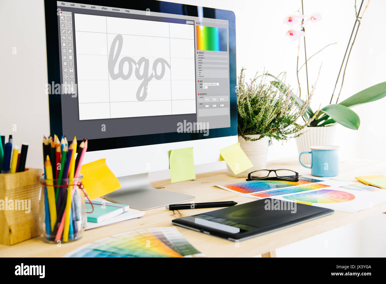 Graphic design studio logo Stock Photo - Alamy