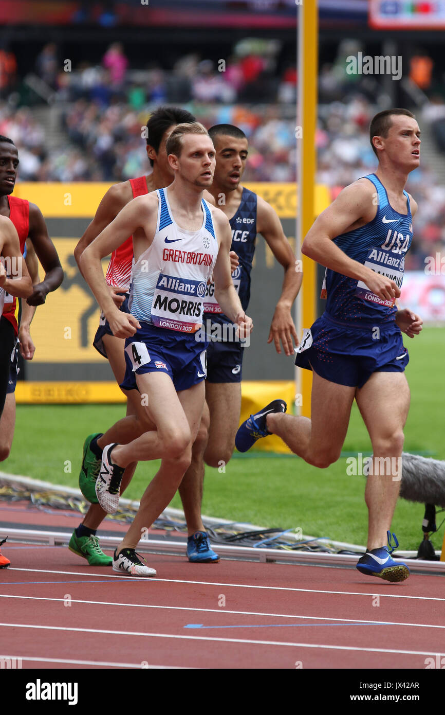 Steve MORRIS of Great Britain in the Men's 5000 m T20 Final at the World Para Championships in London 2017 wins gold Stock Photo