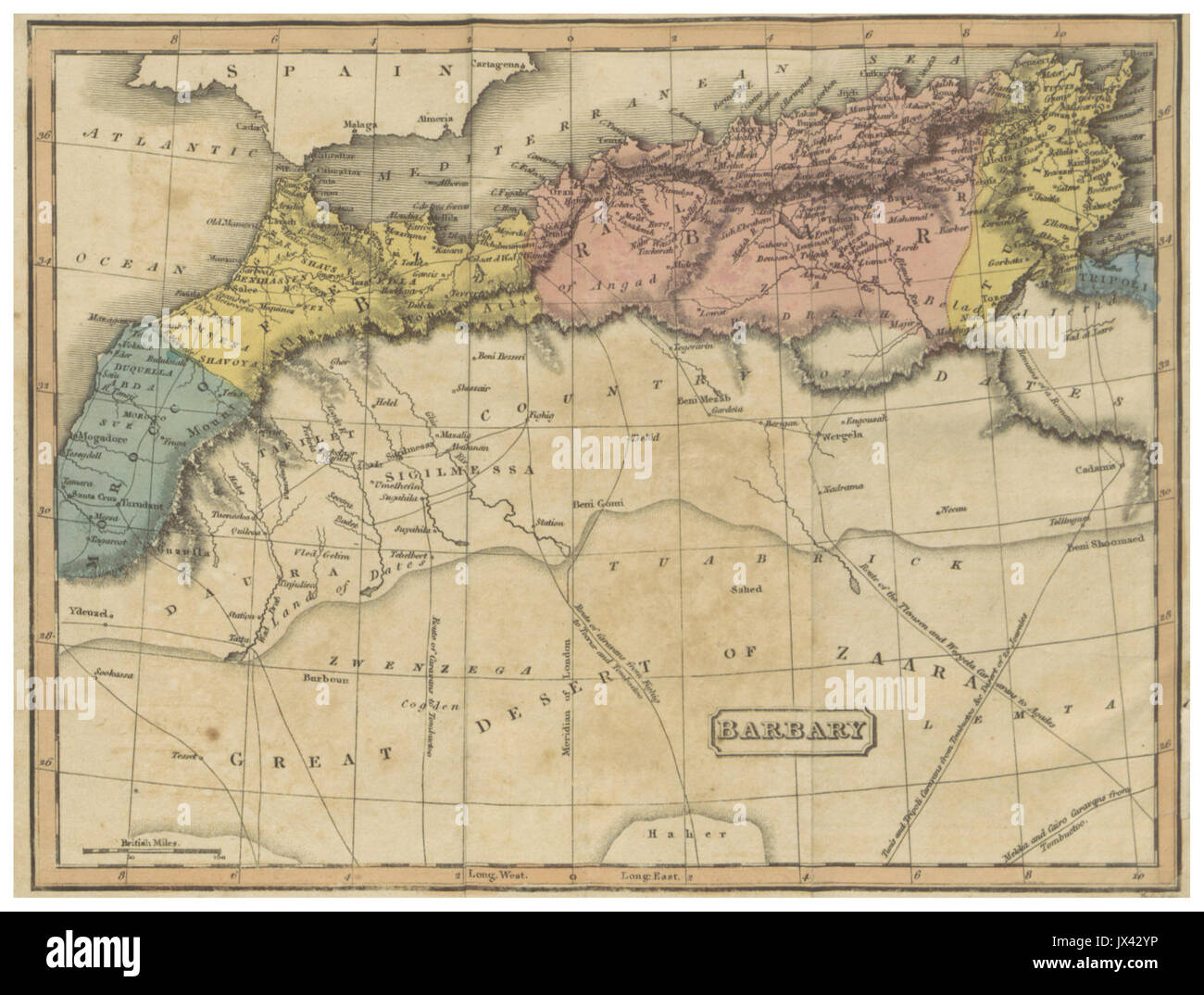 1817 Map Of The Barbary State JX42YP 