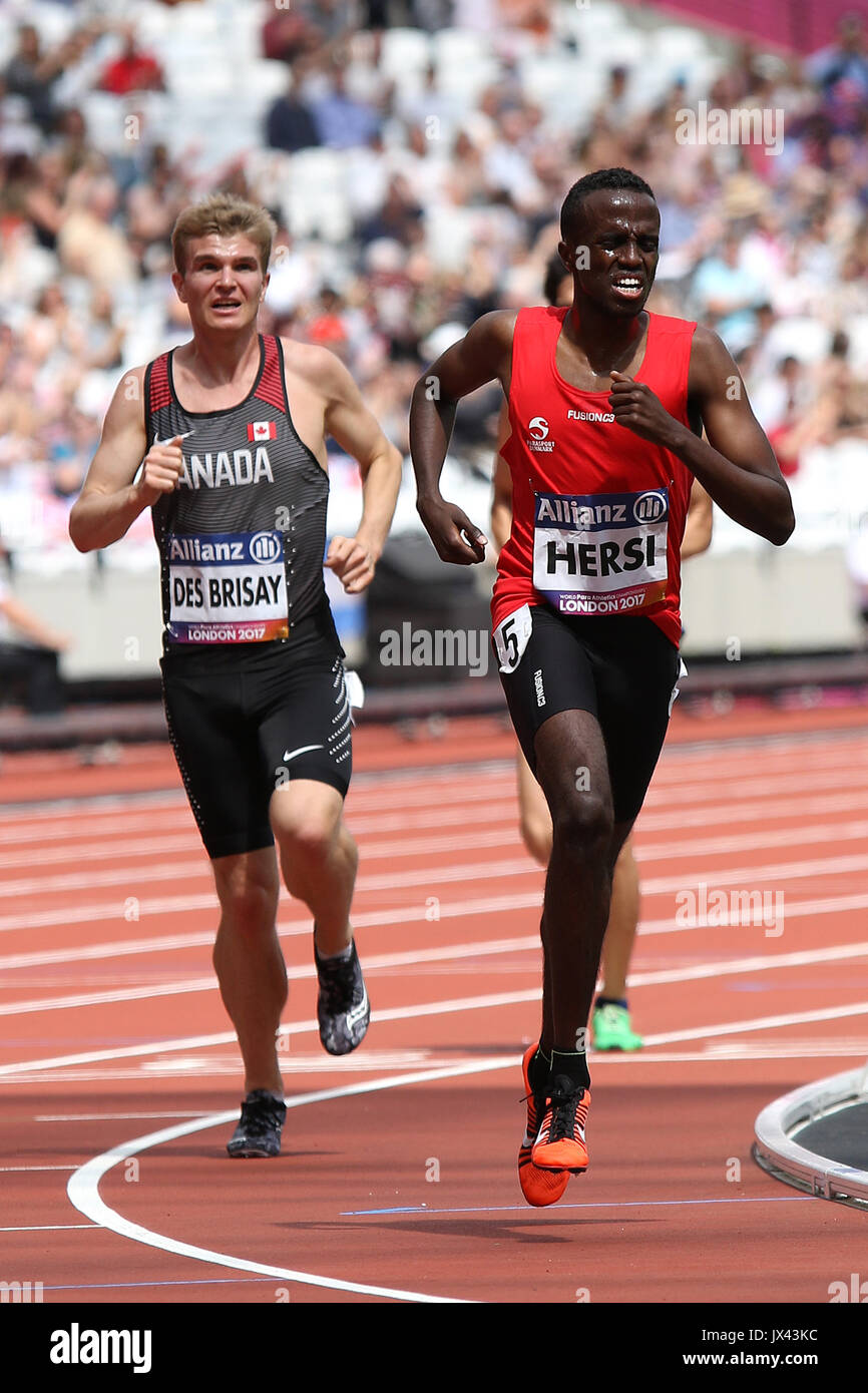 Mohamed HERSI of Denmark in the Men's 5000 m T20 Final at the World Para Championships in London 2017 Stock Photo