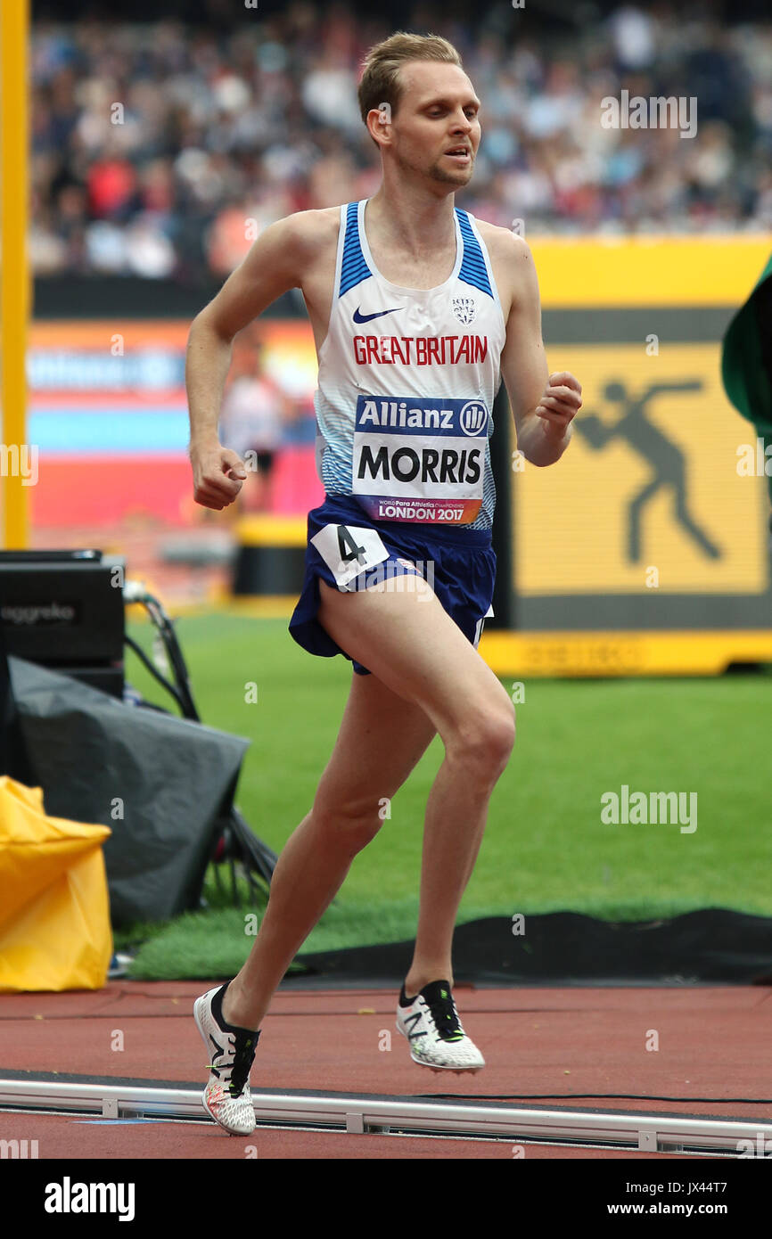 Steve MORRIS of Great Britain in the Men's 5000 m T20 Final at the World Para Championships in London 2017 wins gold Stock Photo